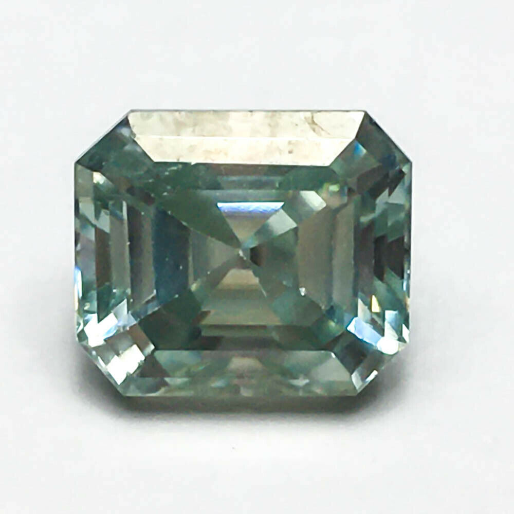 3.99cts 9mm Si1 Emerald Fancy Light Blue Lab Certified Loose Natural Diamond
