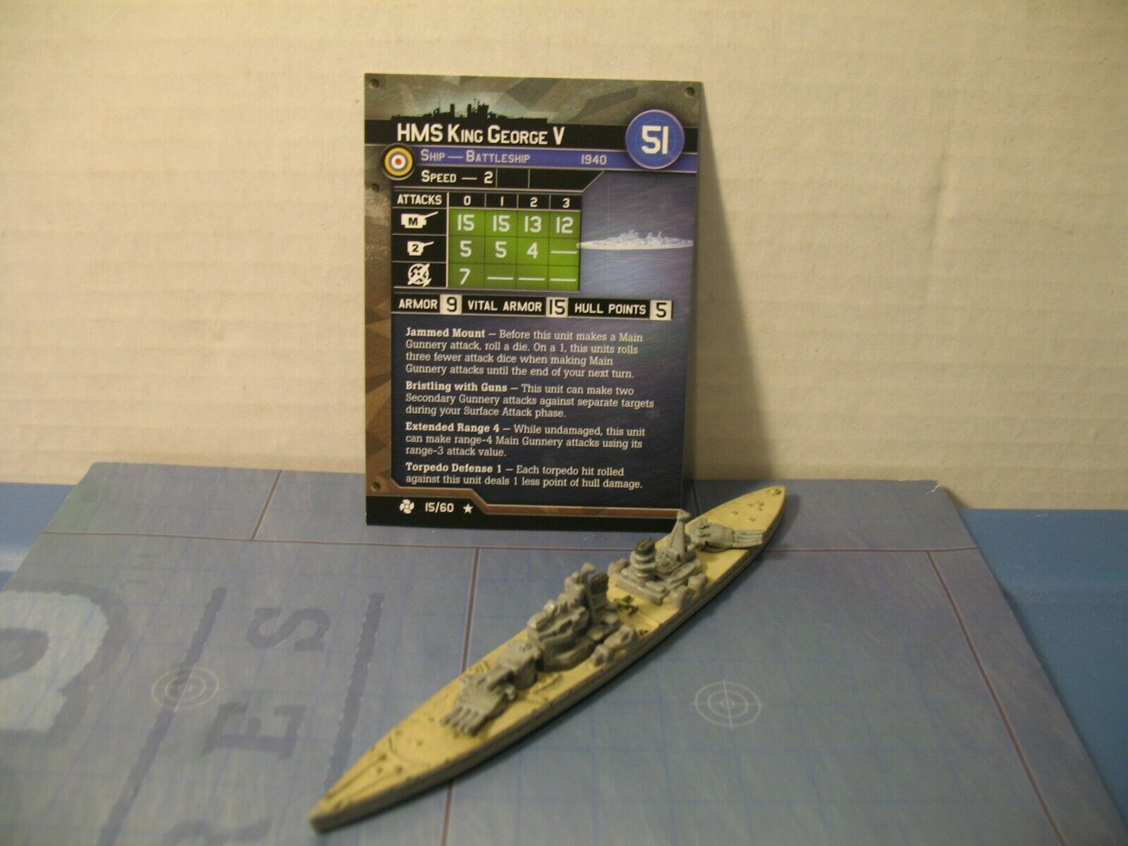 Axis & Allies War At Sea Task Force Hms King George V 15/60