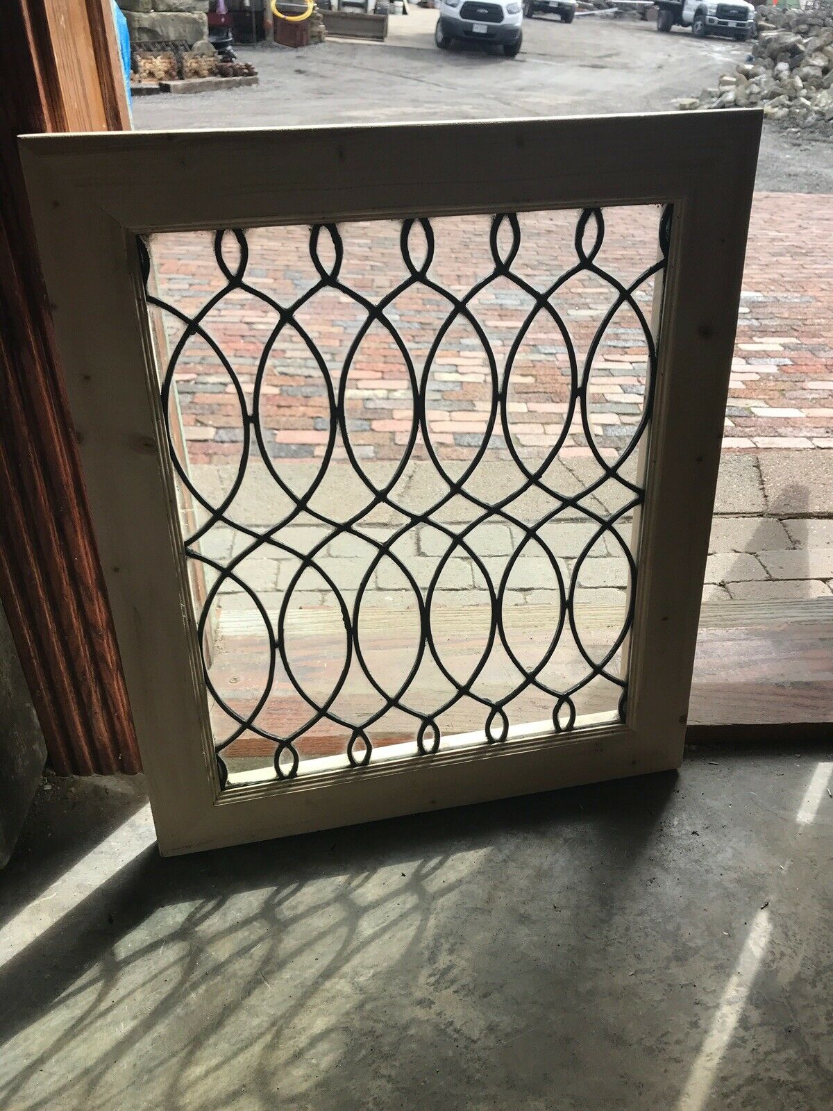 Sg 3203 Antique Leaded Glass Window 22.75 X 27h