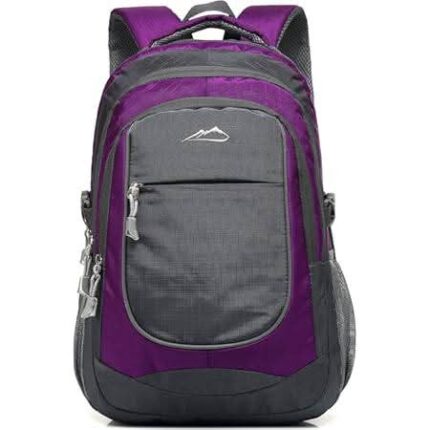 Lightweight Purple & Grey Casual Backpack for College & Outdoor Travel